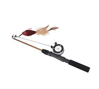 Estink Juguete de de Pesca de Gato, Pasajero Extensible para Juego Interactivo, Diseño Realista Impreso en 3D, Juguete de Reemplazo con Pluma Tierno, Carrete Manual Fácil de Usar, Abdominales