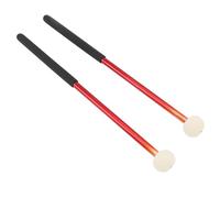 Estink Mallet de Percusión de Manja de Goma de Timbal de Lana Suave de Lana para el Rendimiento del Platillo para 2 Pcs (rojo)