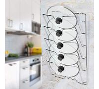 Estink Organizador de Tapas para Ollas, Soporte de Pared Vertical con 5 Ranuras, 40,7 x 25,7 x 7,5 cm