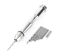 Estink Taladro Helicoidal Manual con 25 Brocas en Espiral, Mini Taladro Giratorio de Mano, Mandril de 0.3-3.6mm, Brocas de 0.5-3.0mm