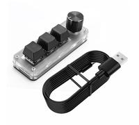 Estink Teclado Macro Ergonómico con Interruptor Rojo con Perillas Personalizadas y Mini Teclado USB (3 Teclas 1 Perilla)