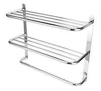 Estink Toallero de Pared 3 Niveles, Acero Inoxidable Brillante, Barras Plegables para Baño, Cocina, Balcón, 55 x 45 x 21 cm