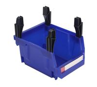 Estink Tornillos Organizador de Almacenamiento Bin Conjunto Vertical Herramienta Montada en la Pared Bin Tipo Combo para Salones de Almacenamiento, Plástico, 1 Estante + 4 Soportes (Blue)