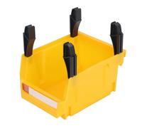 Estink Tornillos Organizador de Almacenamiento Bin Conjunto Vertical Herramienta Montada en la Pared Bin Tipo Combo para Salones de Almacenamiento, Plástico, 1 Estante + 4 Soportes (Yellow)