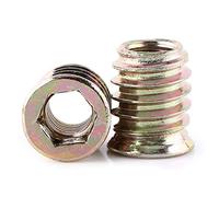 Estink Tuerca para Muebles con Toma Hexagonal, Rosca Hembra M8 x 17 mm, Acero al Carbono Chapado, 20 Piezas, para Madera