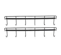 Estink Versátil Pared Colgante Colgante de Acero Inoxidable Riel con 6 Ganchos Instalación Fácil 2 Piezas para Entrada, Vestuario, Cocina (#2)