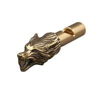 ESTINTENG 2 silbatos retro de cobre puro para exteriores, llavero de latón con forma de animal, decoración de zorro