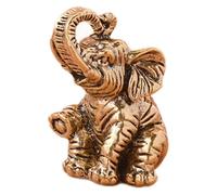 ESTINTENG Elefante de bronce puro Fortuna Agua Poly Tesoro Pequeño Columpio Elefante Fortuna Town House Craft-Nose Elephant