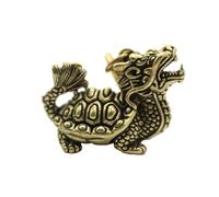 ESTINTENG Llavero con colgante de tortuga dragón vintage de latón, adorno pequeño para decoración del hogar, Latón retro