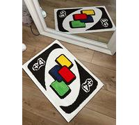 Estmy UNO - Alfombra de Tarjeta, diseño Retro, Antideslizante, Lavable, Moderna, Abstracta, Linda, única, para baño, Dormitorio,Interior, Regalo Divertido de inauguración de la casa