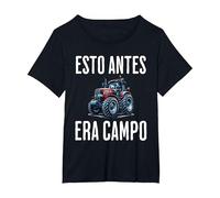 Esto Antes Era Campo Divertida Camiseta, Mujer Tallas Grandes, Negro, 4XL Grande
