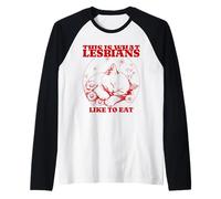 Esto es lo Que a Las Lesbianas Les Gusta Comer (Gracioso) (Cute Cat Graphic) Camiseta Manga Raglan