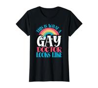 Esto es lo Que Parece el médico Gay LGBT Gay Doctor Camiseta gráfica económica, Mujer, Negro, S