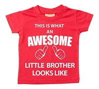 Esto Es Lo Que Un Impresionante Little Brother Looks like Rojo disponible en tamaños camiseta para bebé 0 - 6 meses a 14 - 15 años nuevo bebé hermana regalo rojo rosso Talla:7-8 Years