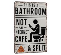 Esto Es Un Baño, No Un Letrero De Cibercafé Letrero De Chapa De Metal Vintage De 8 * 12 Pulgadas Arte De Pared De Baño Divertido Letreros De Pared De Metal Sarcástico Divertido(1pcs)