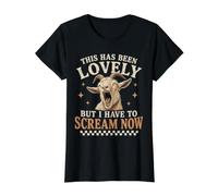 Esto ha Sido Encantador, Pero Tengo Que Gritar Ahora Cabra Gritando Camiseta gráfica económica, Mujer, Negro, S