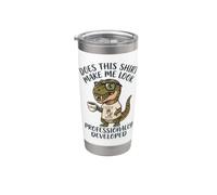 ¿Esto me hace ver un dinosaurio divertido desarrollado profesionalmente? Vaso térmico de acero inoxidable de doble pared