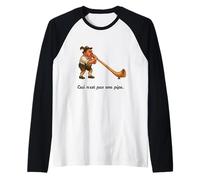 Esto no es una pipa - Alphorn Gag - Ceci N'est Pas Une Pipe Camiseta Manga Raglan