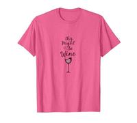 Esto podría ser Vino: Cita ingeniosa para Amantes del Vino Camiseta, Hombre, Rosa Jaspeado, XL
