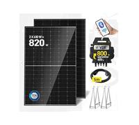 Estock1speed - Kit de panel solar de balcón fotovoltaico Plug&Play, 820W módulos solares 2x410W + inversor para sistemas AP EZ1-M + cable CA 5 metros + soportes
