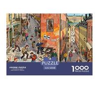 Estocolmo Gamla Stan Ciudad Vieja Puzzle De Madera Impermeable Puzzles De 1000 Piezas para Adultos Divertido Rompecabezas Juegos Educativos