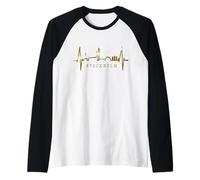 Estocolmo Skyline Latido del Corazón Suecia Amo Stockholm Camiseta Manga Raglan