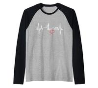 Estocolmo Skyline Latido del Corazón Suecia Amo Stockholm Camiseta Manga Raglan