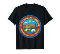 Estocolmo Suecia Round Travel Souvenir City Tourist Gift Camiseta