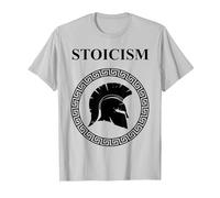 Estoicismo Filosofía Virtudes Guerreras Antiguas Camiseta, Hombre, Plata, XXL