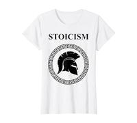 Estoicismo Filosofía Virtudes Guerreras Antiguas Camiseta, Mujer, Blanco, XS