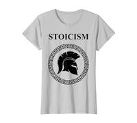 Estoicismo Filosofía Virtudes Guerreras Antiguas Camiseta, Mujer, Plata, L