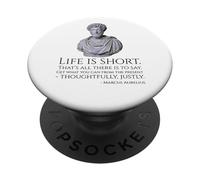 Estoicismo - La Vida es Corta - Marco Aurelio Filosofía estoica PopSockets PopGrip Adhesivo