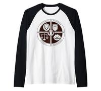 Estoico Cuatro Virtudes Coraje Sabiduría Justicia Templanza Camiseta Manga Raglan