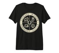 Estoico Cuatro Virtudes Coraje Sabiduría Justicia Templanza Camiseta Premium