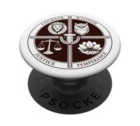 Estoico Cuatro Virtudes Coraje Sabiduría Justicia Templanza PopSockets PopGrip Adhesivo