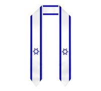 Estola/bufanda/chal/banda de graduación con la bandera israelí de Israel, estilo vintage, para hombres y mujeres.