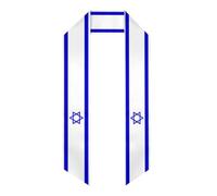 Estola/bufanda/chal/banda de graduación con la bandera israelí de Israel, estilo vintage, para hombres y mujeres.