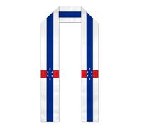 Estola/bufanda/chal/bandera con la bandera de las Antillas Neerlandesas para estudiantes de estudios internacionales en el extranjero, promoción de 2026, regalo unisex para graduados, 182 cm de largo.