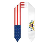 Estola/chal/bufanda/banda de graduación con la bandera de las Islas Vírgenes de los Estados Unidos. Estudiantes de estudios internacionales en el extranjero. Graduados 2026/2026. Chales unisex para ad
