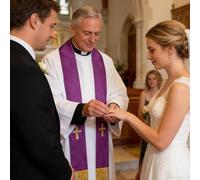 Estola De Boda Ministro Sacerdote - Borlas Bordadas De 53,15 Pulgadas | Envoltura Reversible Unisex: Chal Tradicional Para El Clero. Esta Vestimenta De Poliéster Es Ideal Para Bautismos Y Ceremonias E