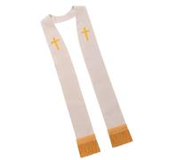 Estola de clero con patrón cruzado bordado y borlas elegantes para eventos de culto formal, ceremonia religiosa, e, Talla única