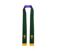 Estola de clero doble cara, prenda comunión cristiana, chal iglesia for pastores, sacerdotes, evento Unisex for adultos Para Ceremonias Eclesiásticas(Dark Gree Purple)