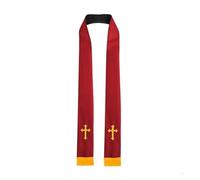 Estola de clero doble cara, prenda comunión cristiana, chal iglesia for pastores, sacerdotes, evento Unisex for adultos Y08E Para Ceremonias Eclesiásticas(Red B lack)
