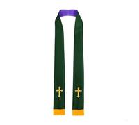Estola de clero doble cara, prenda comunión cristiana, chal iglesia for pastores, sacerdotes, evento Unisex for adultos Y08E Para Ceremonias Eclesiásticas(Dark Green Pu rple)