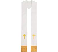Estola de clero para uso formal, transpirable, bordada, cruzada, decorativa, para eventos religiosos, pastores, estola, a, Talla única