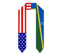 Estola de graduación con bandera de Estados Unidos y bandera del archipiélago, banda, bufanda, decoración, chal de graduación para estudiantes extranjeros, clases de estudio internacionales