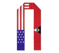 Estola de graduación con bandera estadounidense de Antigua y Barbuda, chal, faja, clase de 2026 para hombres y mujeres, bufandas cuadradas planas brillantes de doble cara, regalo de graduación para e
