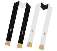 Estola de Ministro de Culto - Con Bordado Reversible Unisex Suministros Eclesiásticos, Estola para Ministro y Clero, para boda Bautismo entierro Ceremonia