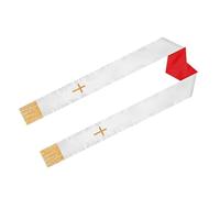 Estola Sacerdotal Reversible de Doble Cara Bordada Cruz y Borlas 135 CM | Diseño Formal para Grupos Eclesiásticos, Adecuado para Ceremonias y Servicios de Ordenación