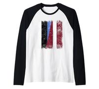 Estonia Letonia Media Bandera Estonia Letona Herencia Camiseta Manga Raglan